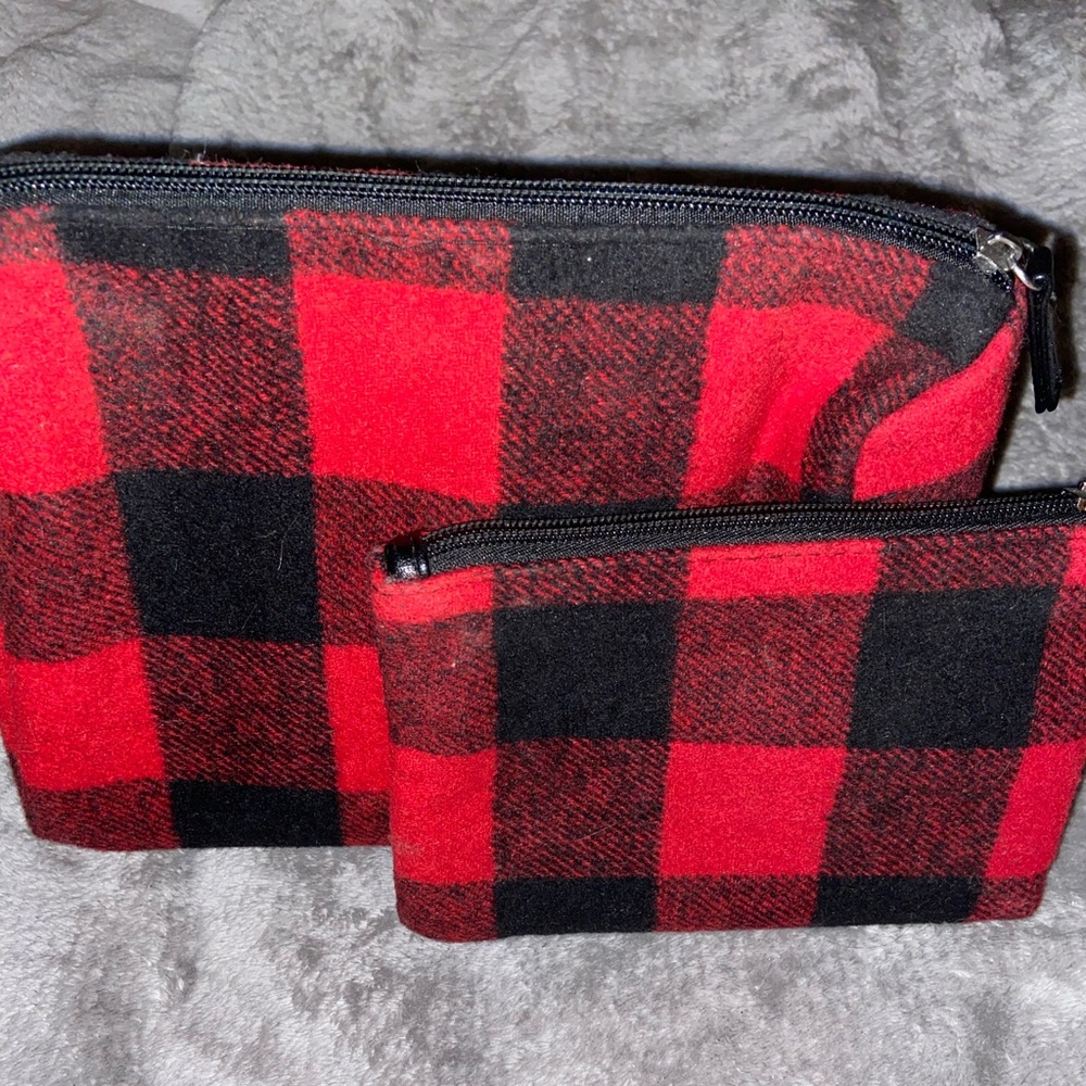 COPY - Two piece Buffalo check travel cosmetic bag or regular cosmetic bags